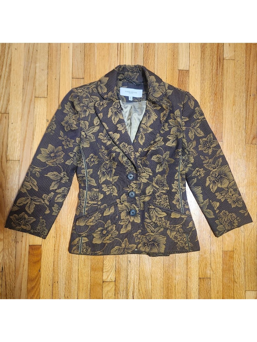 Karen Millen Dark Brown Floral Blazer